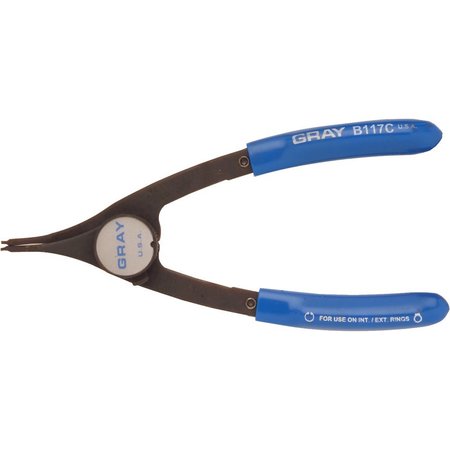 GRAY TOOLS Gray Tools Convertible Retaining Ring Plier, 6" Long, .047" Tip, 18° Tip Angle B117C